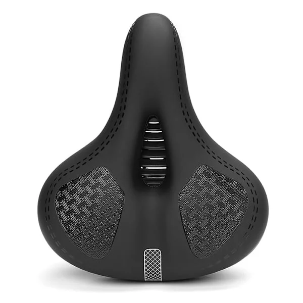 Ekstra Stort Sykkelsete med Rebound Memory Foam - Komfortabelt, Vanntett, Pustende, Hul, Ergonomisk Sykkelsete - Landevei MTB Sykkelsete for Menn, 