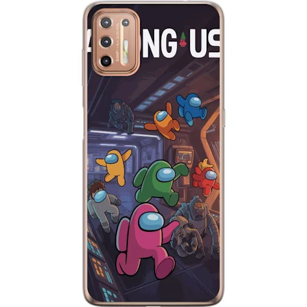 Kompatibelt Mobilskal till Motorola Moto G9 Plus Färgglada rymdfigurer i futuristiskt rymdskepp med science fiction-känsla och äventyr.