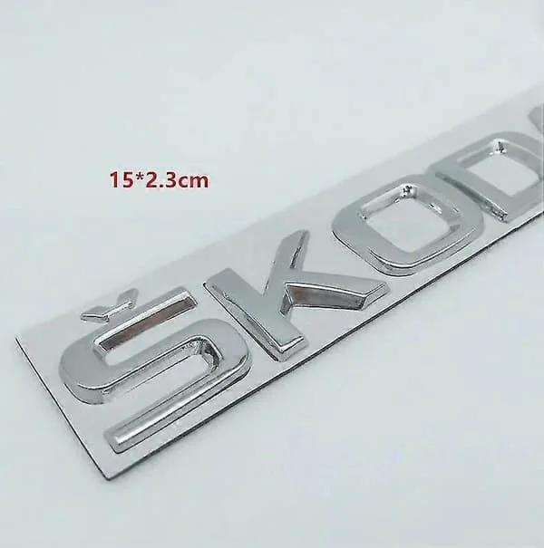 1 stk. metal Octavia Superb RAPID FABIA KAMIQ KAROQ KODIAQ YETI 4X4 bil Bogstav Emblem Bagklap Dekaler badge klistermærke Dekal sølv S-KODA