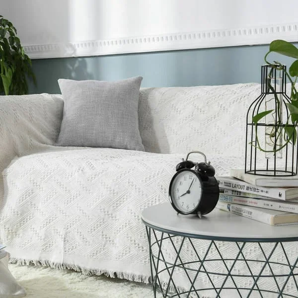 Cotton Sofa Cover Knitted Sofa Cover Sofa Cover Sofa Cover Table Cabinet Furniture Anti-T Frame Beige 90x150cm