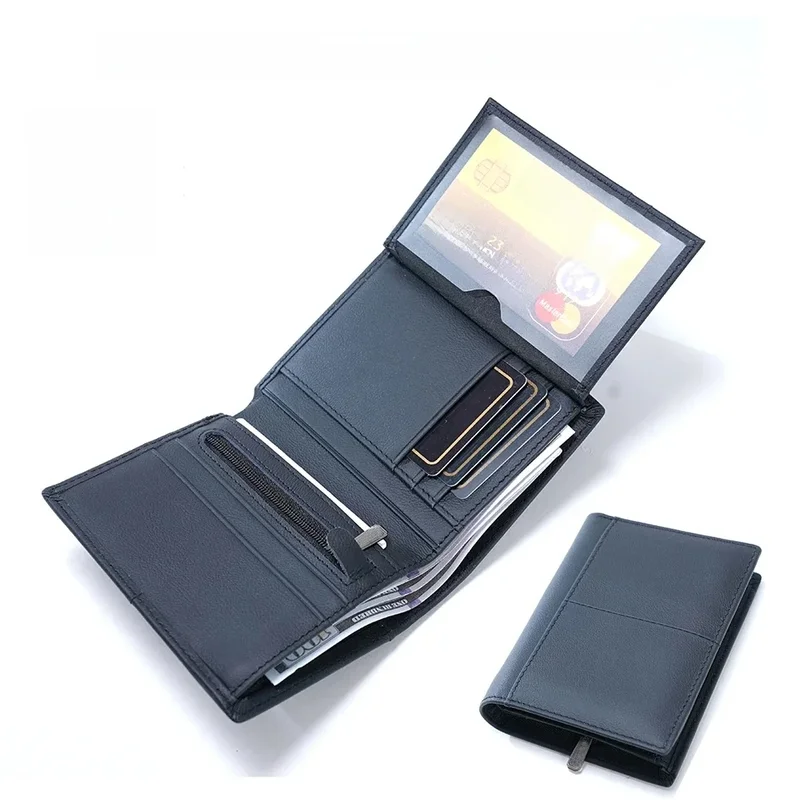 AliExpress - Portefeuille pour hommes porte-monnaie RFID portefeuille antivol portefeuilles en cuir véritable court homme sac à main portefeuille 