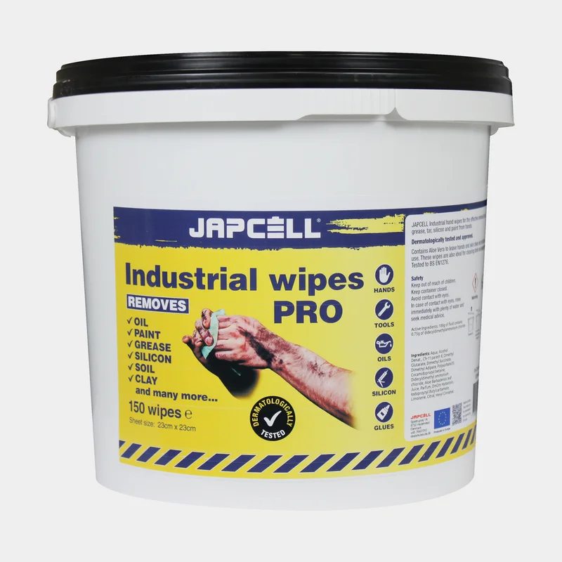 Cleaning wipes / wet wipes Japcell Industrial Wipes PRO, coarse, 23 x 23 cm, 150-pack