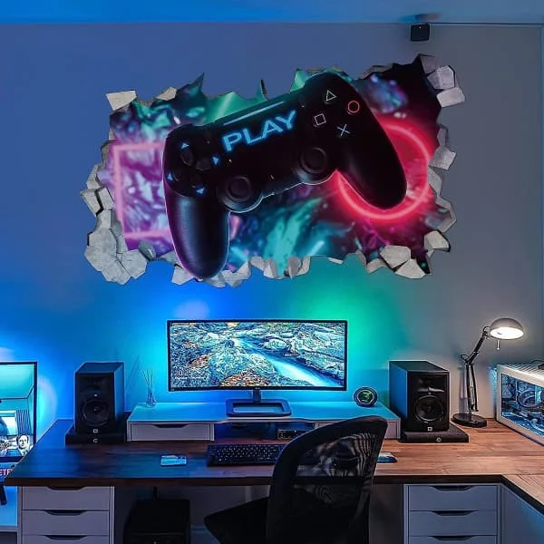 3D Gamer Veggdekorasjoner, Gamer Plakat Veggdekorasjon, Gutterom Veggdekor, Moderne Stue Dekor Veggdekorasjoner, Gutterom Veggdekor, Di