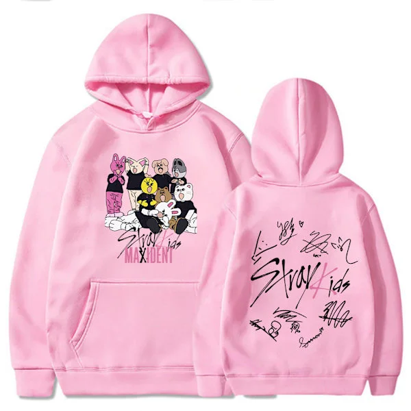 Stray Kids hettegensere Hip-Hop gensere for menn og kvinner Rosa LL Rosa