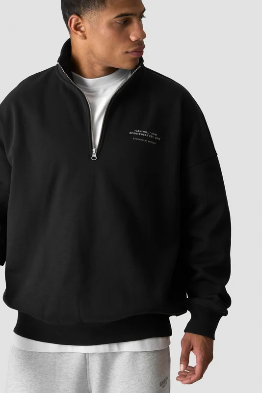 ICANIWILL - Everyday 1/4 Zip Sweatshirt Print Black - Träningströja - Herr - Träningskläder från ICIW