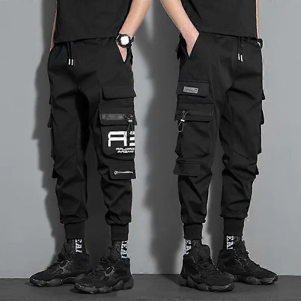 Cargo Byxor med Dragsko och Flera Fickor Herr Casual Cargo Byxor För Sommar Höst Utomhus