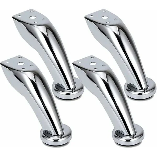 Heavy Duty Stainless Steel Sofa Legs, 4-Pack Furniture Legs, Chrome Legs, Furniture Cabinet Bed Sofa Legs, for Sofas, Chairs, Stools, Cabinets
