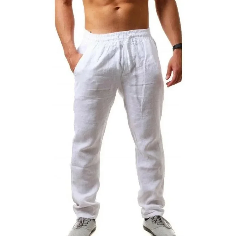 AliExpress - Heren katoenen linnen broek mannelijke herfst nieuwe ademende effen kleur linnen broek fitness streetwear S-3XL