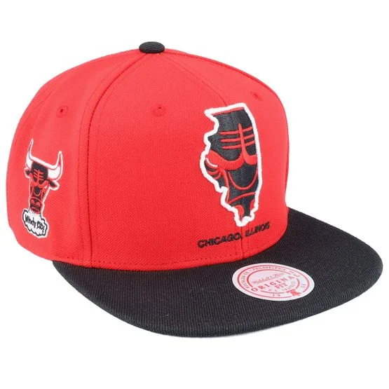 Mitchell & Ness - NBA Rød snapback Kasket - Chicago Bulls Team Insider Red/Black Snapback @ Hatstore