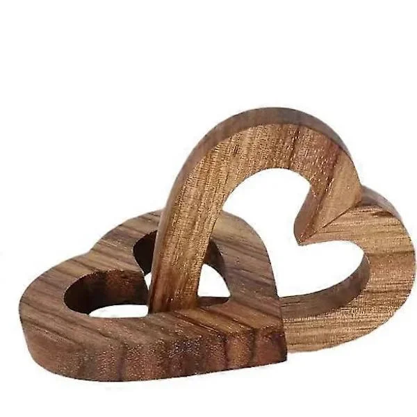 Alla hjärtans dag Romantiska hjärtgåvor till henne, handgjorda hjärtan av olivträ för par fru make bröllop förlovning årsdag födelsedag söt present