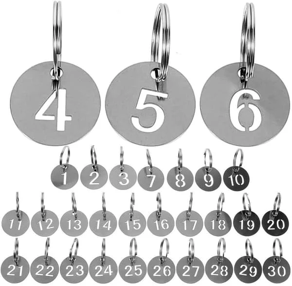Numrerade Nyckelbrickor - 30-pack