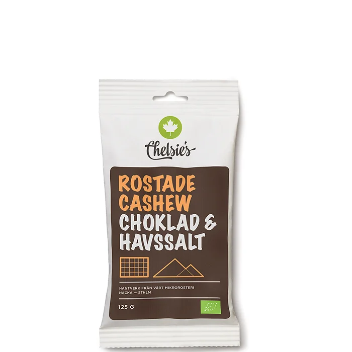 Chelsie s Organic Gourmet Prod Rostade Cashewnötter Choklad Och Havssalt 125 g