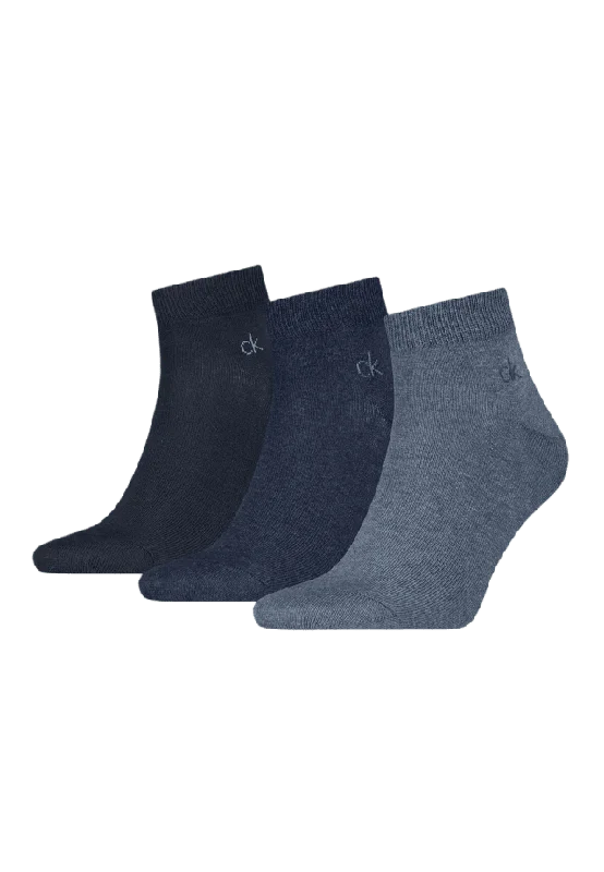 Calvin Klein Men's Classic Socks 3 Pack Strumpor Herr Blå 39/42