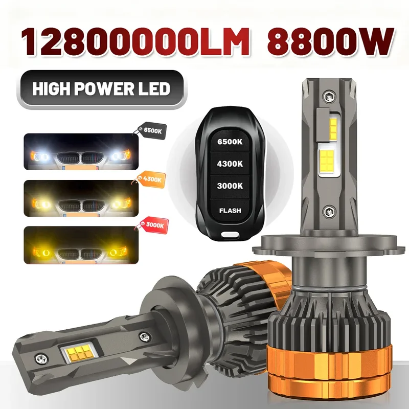 AliExpress - 8800W H7 LED ampoule de phare de voiture Canbus sans erreur H1 LED H11 9005 9006 9012 HB3 HB4 H4 phare de voiture Auto antibrouillard 