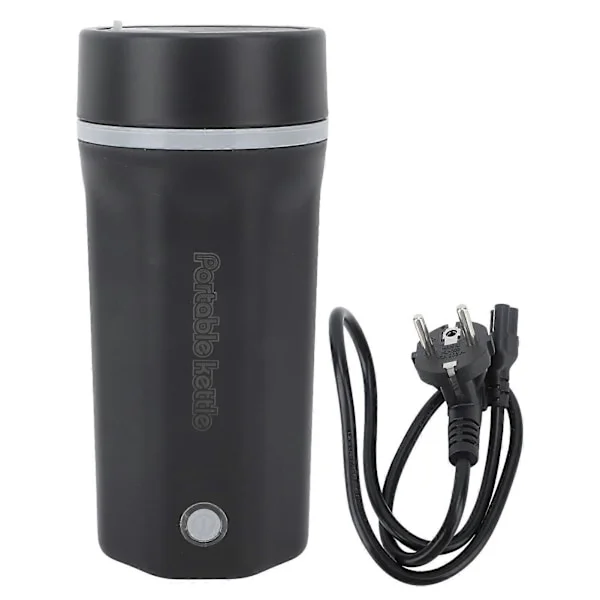 Bärbar Elektrisk Resekokare 300W 500ml 304 Rostfritt Stål Automatisk Mini Liten Vattenkokare för Kaffe Te Mjölk Svart EU-kontakt 220V 50HZ