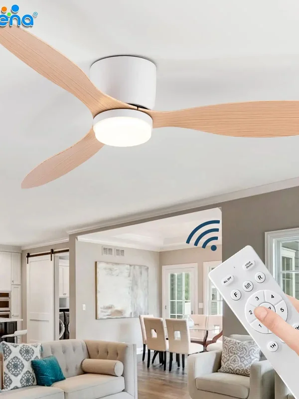 AliExpress - Ventilateur de plafond Jelena avec lumière LED, télécommande, grand ventilateur de plafond minimaliste, lampe de plafond intérieure 