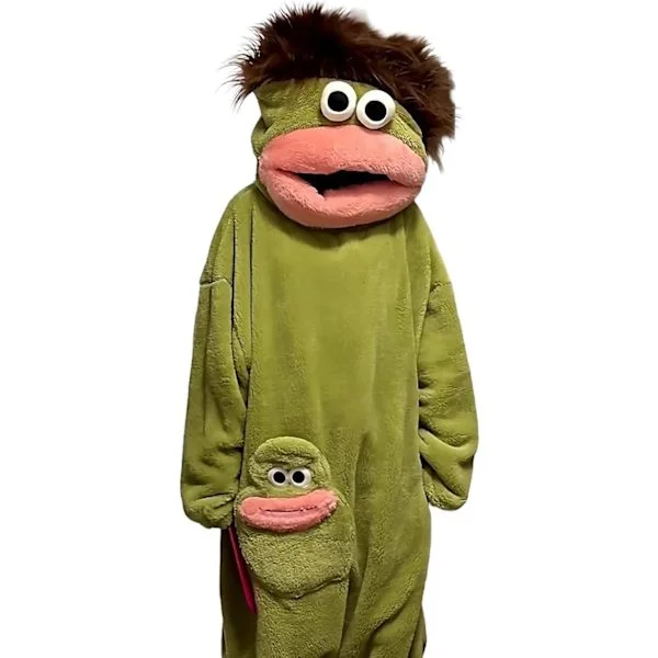 Funny Big Mouth Monster Onesie Pyjamas for Kids and Adults - Soft Plush Coral Fleece, Perfect for Cosplay or Halloween Costumes, S-FO-