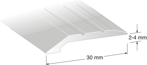 Duri 210502 Nivålist KA1-profil, sølv 2-4 x 30 x 1000 mm, Byggematerialer