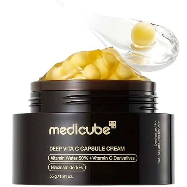 Medicube Deep Vita C Capsule Cream, Liposom C-vitamin Guldkapslar, Strålande Fuktighetskräm, Koreansk Hudvård, 50 ml Deep Vitamin C Deep Vitamin C