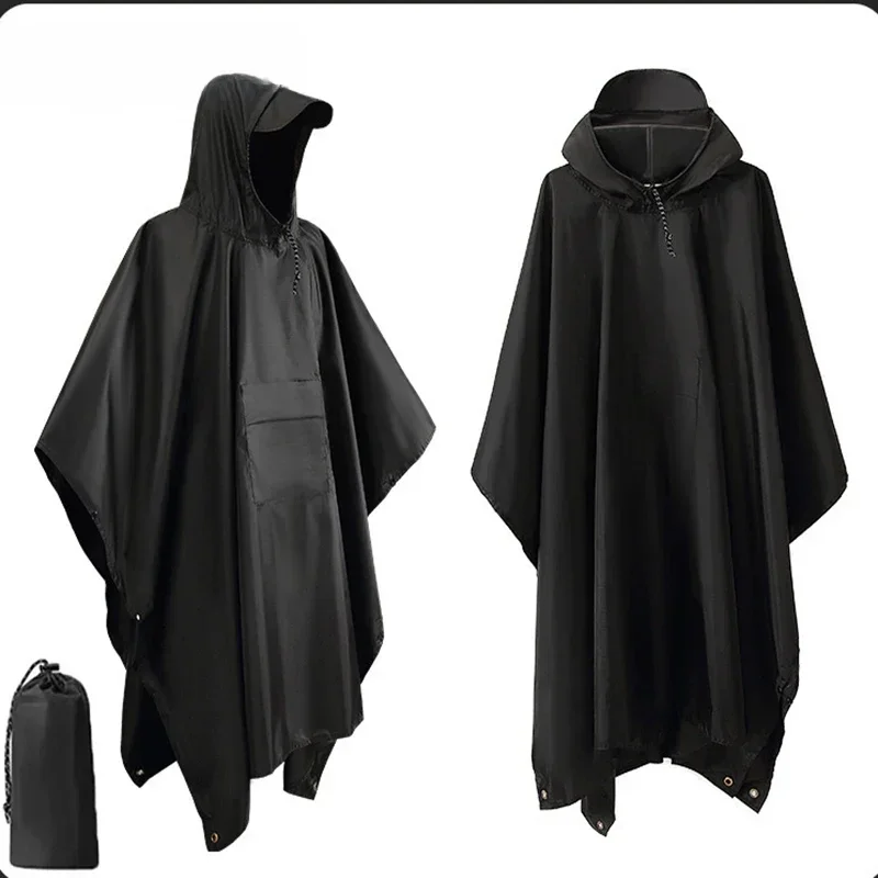 AliExpress - 3-in-1-Militär-Regenmantel für den Außenbereich, mit Kapuze, wasserdicht, Regenponcho, Motorrad-Regenschutz, Camping, Wandern, Reisen, 