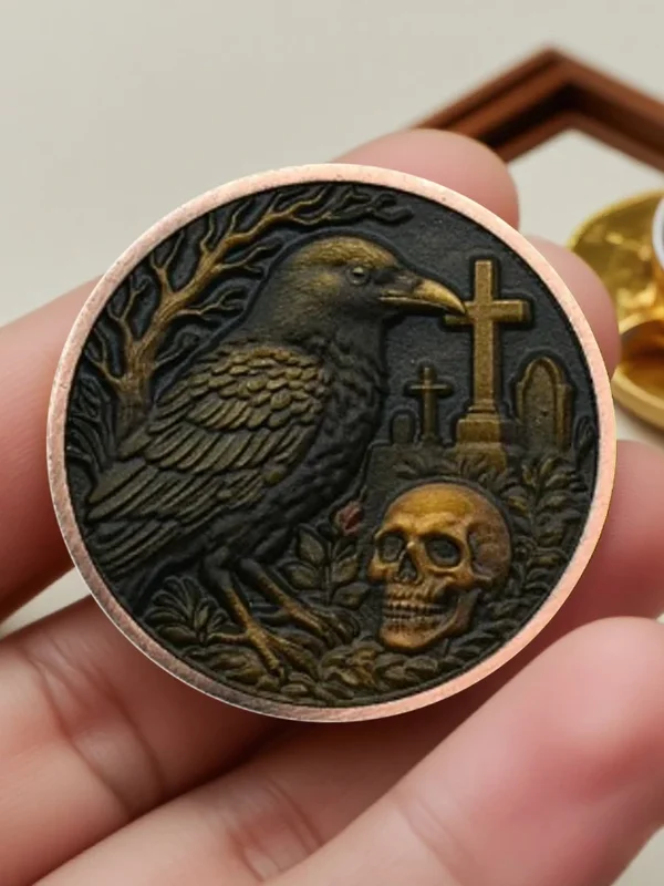 AliExpress - Vergoldete Memento Mori Gedenkmünze Totenkopf Rose Souvenirmünze