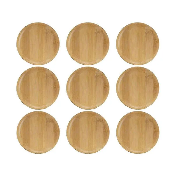 9 stk Vinglass Charkuteritopp, Charkuteri Vinglass Topp, Bambus Vinglass Topp Tallerken