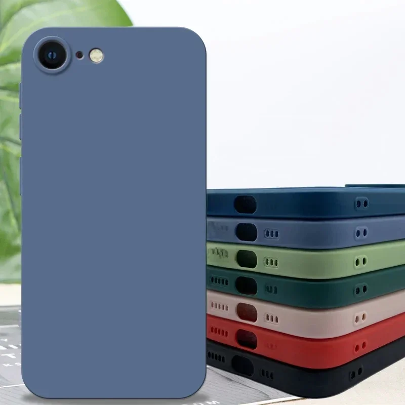 AliExpress - Für iPhone 8 Fall Für iPhone SE 2022 2020 7 8 Plus Abdeckung Fall Luxus Stoßfest Weiche TPU Flüssigkeit Silikon telefon Zurück Abdeckung 