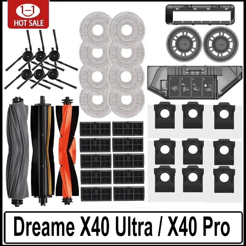 AliExpress - Dreame – pièces de rechange pour aspirateur Robot X40 Ultra / X40 Pro / L40 Ultra, brosses latérales principales, tissus de vadrouille, 