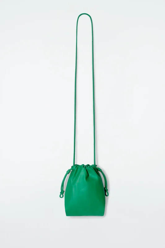 COS Women's Cavatelli Phone Pouch Leather Bag in Green