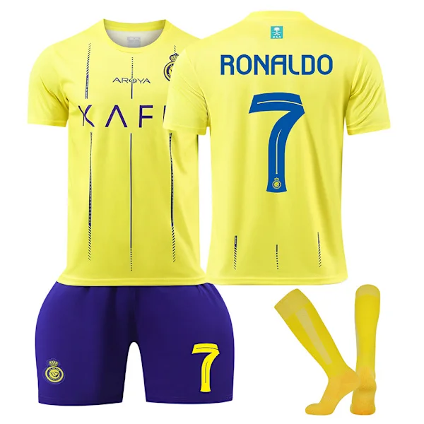 Cristiano Ronaldo #7 23-24 Al Nassr FC Fotbollssatser för barn Fotbollströja Träningsdräkt Vuxna Barn 0