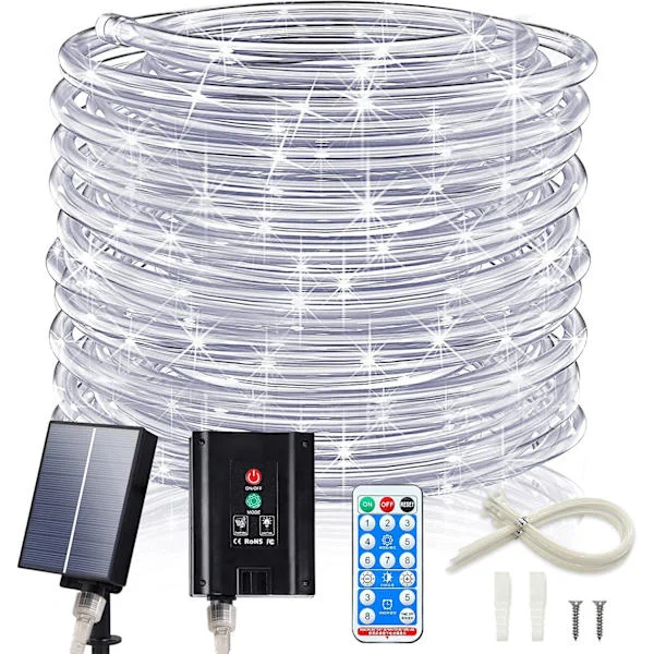 72FT 200LED Solcelle-Lysslynge, Vandafvisende Udendørs Solcelle-Julelys med Fjernbetjening, IP67 Udendørs Solcelle-Lysslynge