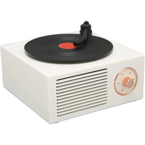 Vinylplatespiller-stil Bluetooth-høyttaler, Mini Bluetooth 5.0 trådløs høyttaler, Gammeldags klassisk stil Søt høyttaler, Høyt volum, Bluetooth/AUX