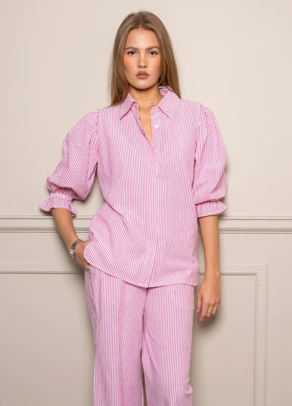 Amy Shirt Pink Seersucker Pink Seersucker / XS