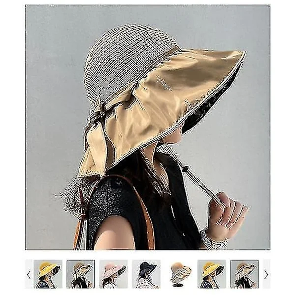 Utomhus fiskarens hatt mode hopfällbar bomull och linne solhatt redskap UV solhatt strandhatt(Beige)