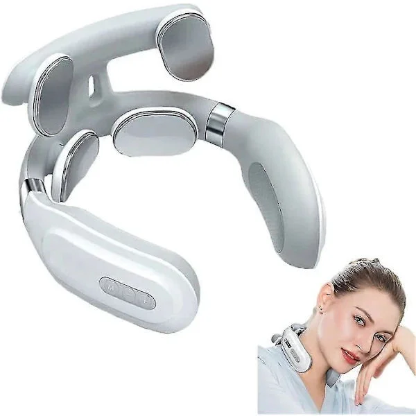 Neck Massager, Wireless Portable Electric Neck Cervical Pulse Massager With Heat, Muscle Relaxation for Neck Pain