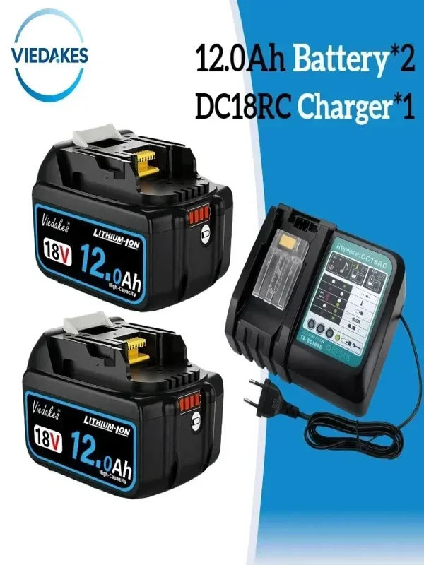 AliExpress - VIEDAKES 12Ah 18V Original-Akku, für Makita 18V Akku BL1830 BL1850 BL1860 Geeignet für Makita 18V Werkzeuge