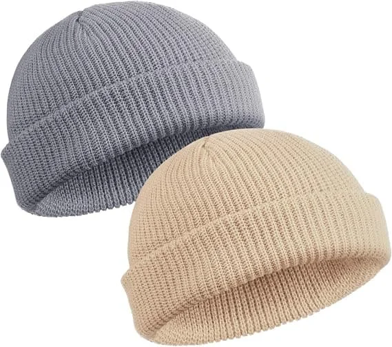 2 Stykker Trawler Hat Watch Cap Cuffed Skull Hat Unisex Fisker