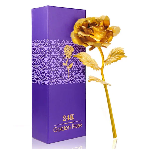 24 Karat Gullbelagt Rose Gullrose 24k i Gaveeske gull