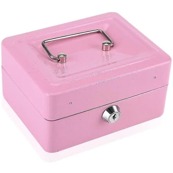 Sikkerhetsskap av førsteklasses kvalitet for oppbevaring av medisiner, pengeseddelklemme, rustfritt stål, med nøkkel, rosa
