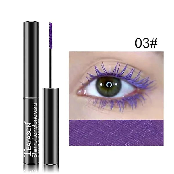 Farvet Mascara Langtidsholdbar Makeup Tyk Krølle Hurtigtørrende Forlængende Til Kvinder Lilla