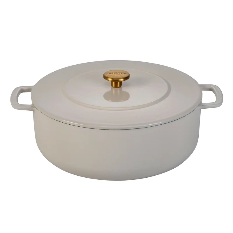 Combekk Støbejernsgryde med låg Ø28 cm/5,3 liter, sand | KitchenOne