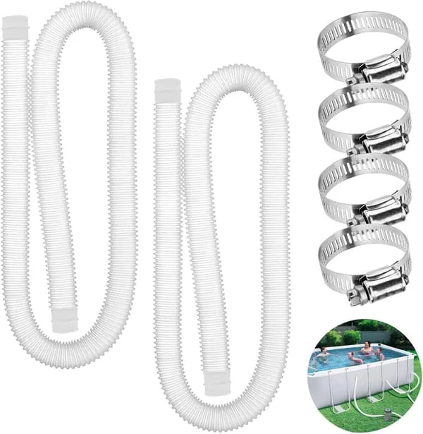 2 stycken - Flexibel poolslang - flexibel poolslang - 32MM - 1M lång - filterslang - ersättningsslang - Slang för simbassäng - s