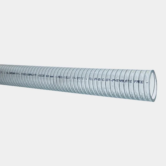 Färskvattenslang / vattenslang, PVC-slang & stålspiral, Food Quality, 25 mm (1"), 3 meter, transparent