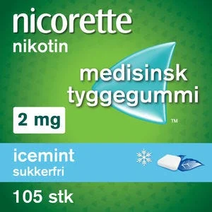 Nicorette 2 mg tyggegummi icemint 105 stk