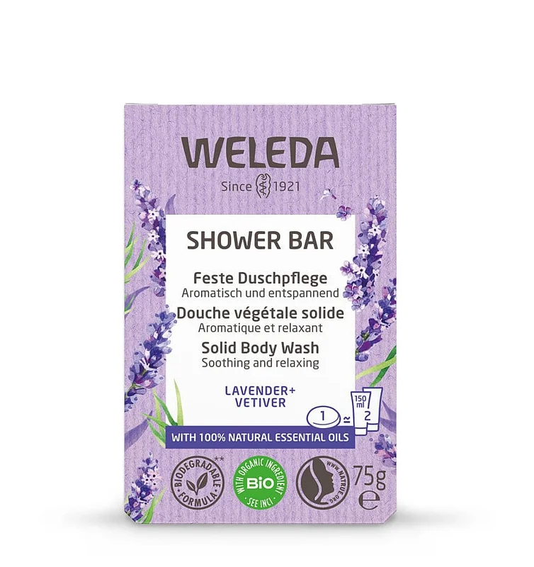Weleda Shower Bar Lavender 75 g, Hudpleje, Kropspleje, Bodyshampoo