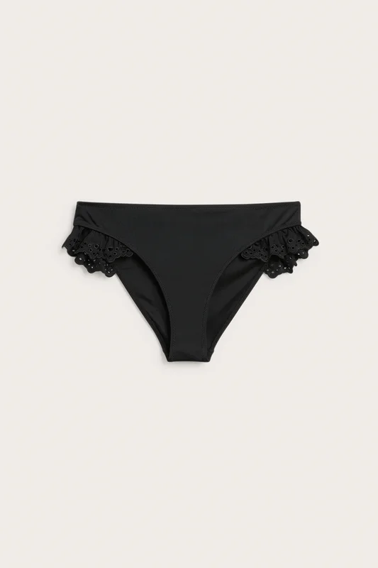 Kappahl | Bikinitrosa brazilian med broderie anglaise Svart M | Dam