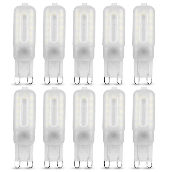 10-pack G9 LED-lampa 5W Kallvit 6000k 220V Ersätter halogenlampor Ej dimbar