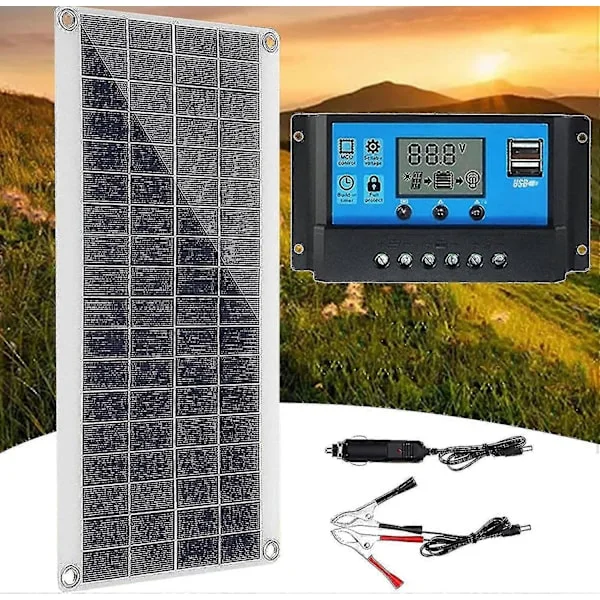 300w 12v Solpanel, Solpanel Kit, Batteriladdare Kit Med 60a Solarladdningsregulator För Husbil, Yacht, Utomhus, Trädgård, Belysning