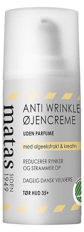 3 for 2 - Matas Striber Anti Wrinkle Øjencreme til Tør Hud Uden Parfume 15 ml, Hudpleje, Ansigtspleje, Øjencreme