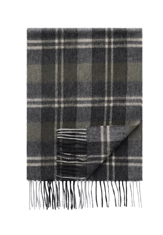 John Henric Wool Check Winter Scarf Halsdukar & scarves Herr Grön ONESIZE